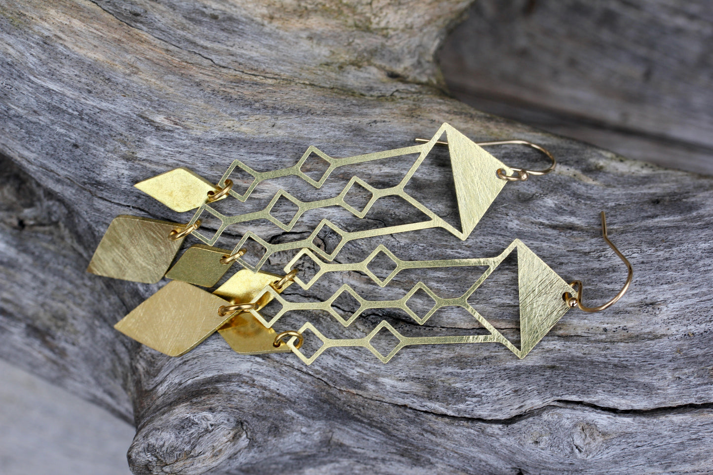 Brass Geometric Earrings