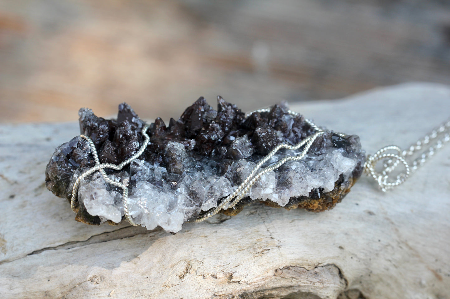 Dogtooth Calcite Specimen Pendant