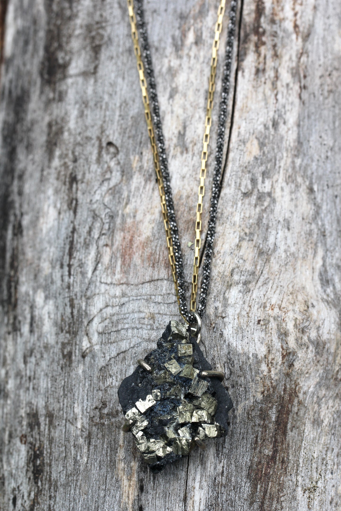 Pyrite in Basalt Necklace