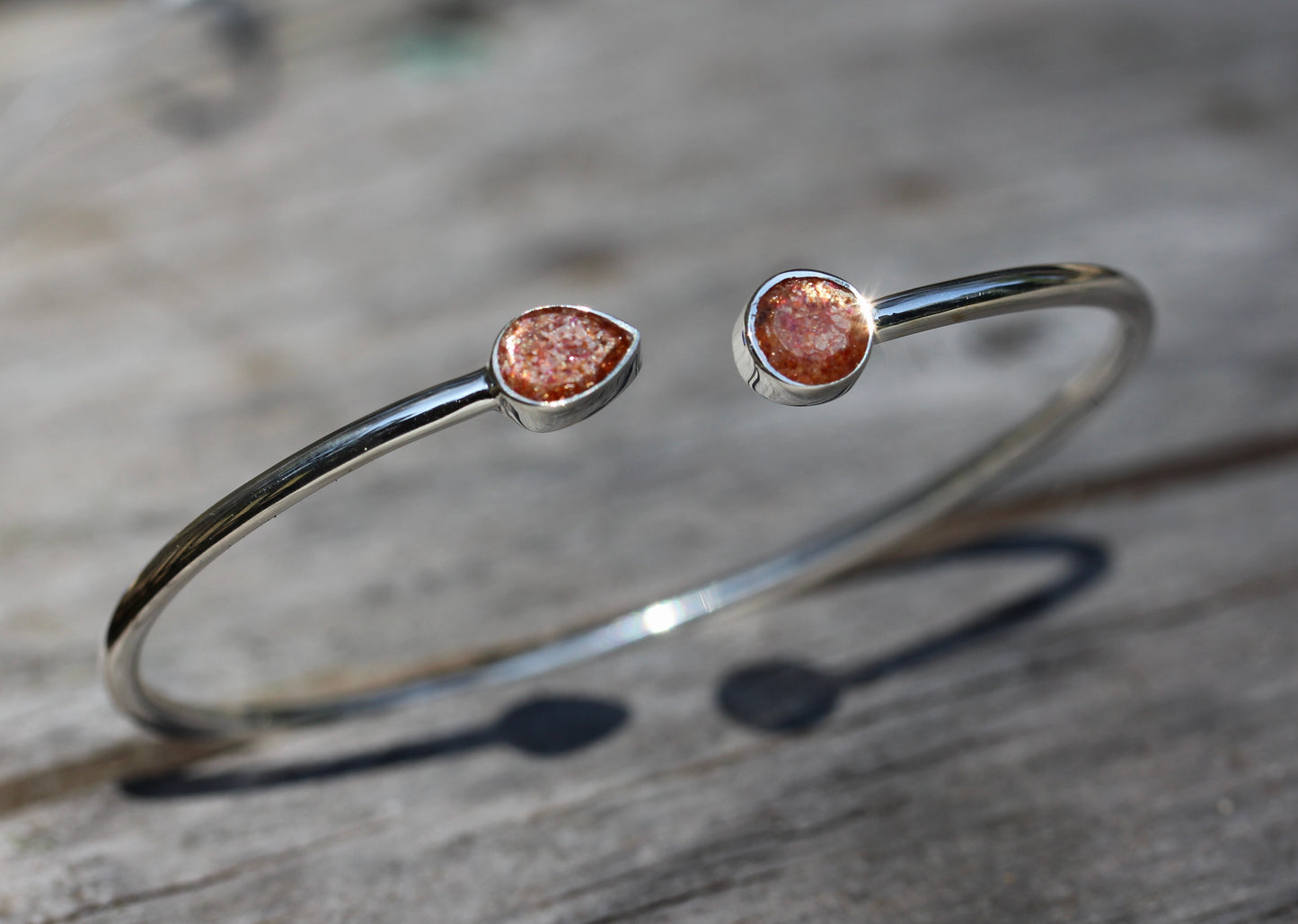 Sunstone Silver Flex Bracelet