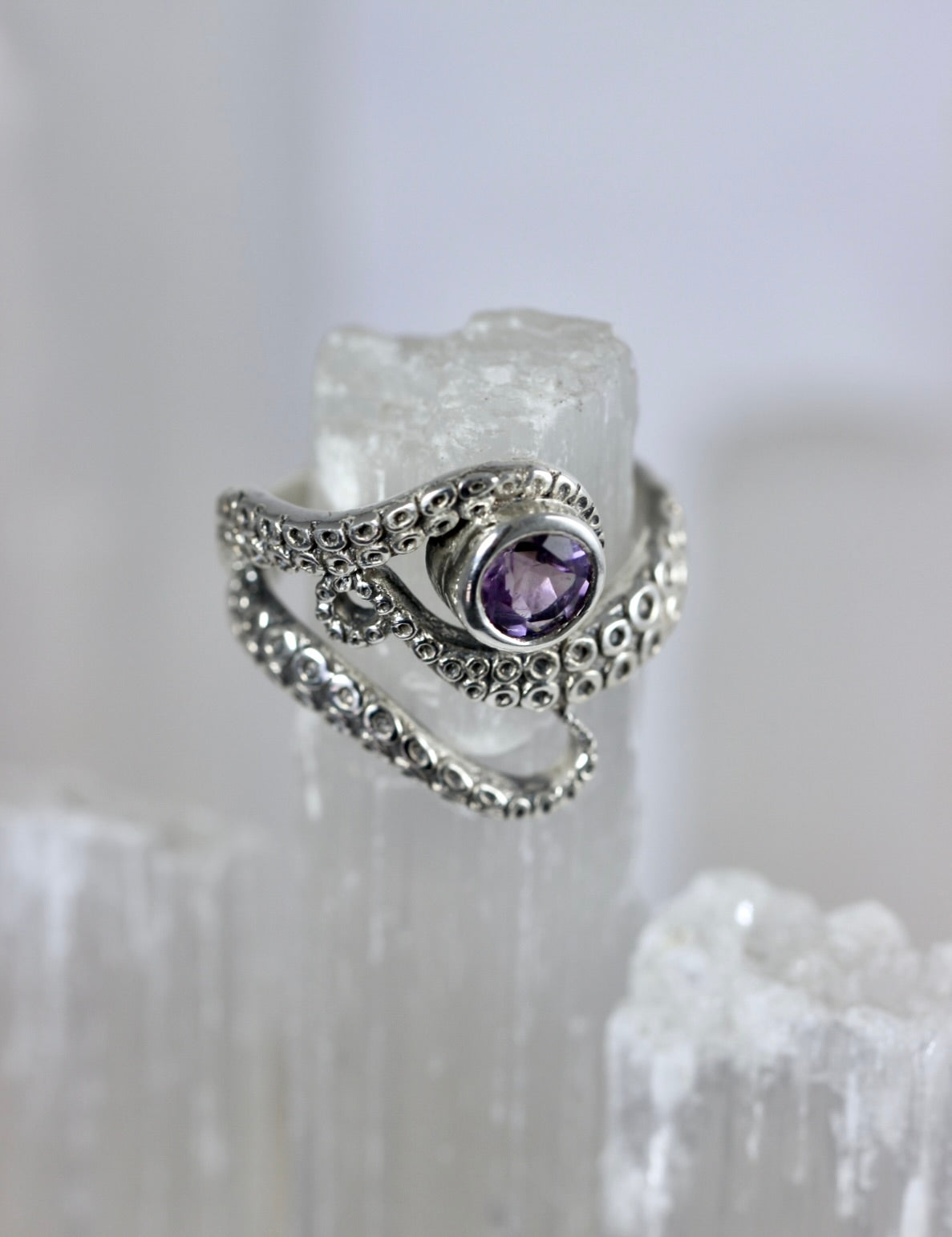 Amethyst Octopus Ring