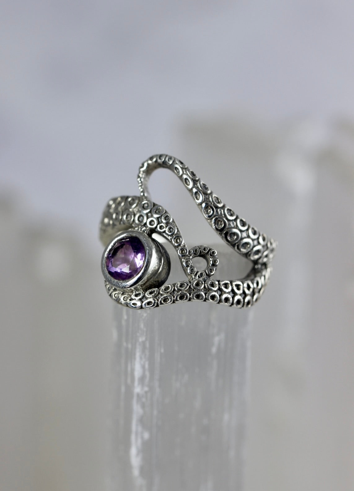 Amethyst Octopus Ring