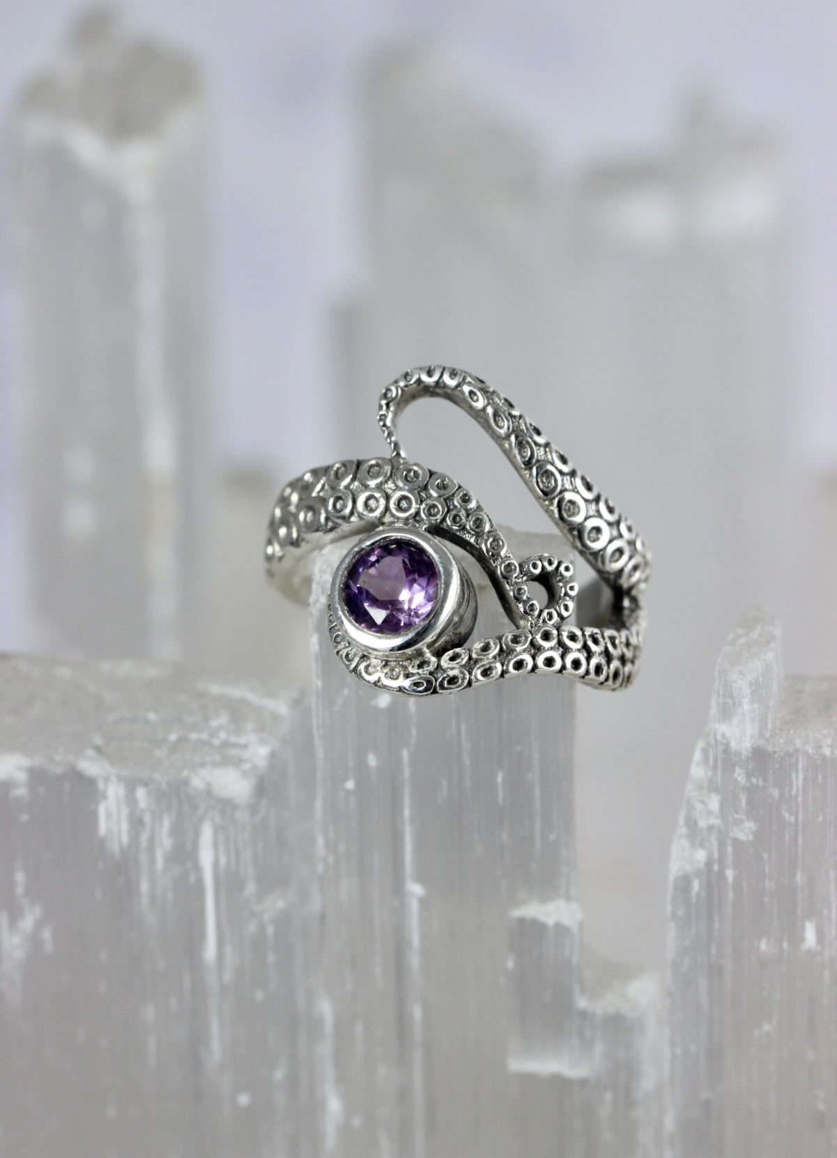 Amethyst Octopus Ring