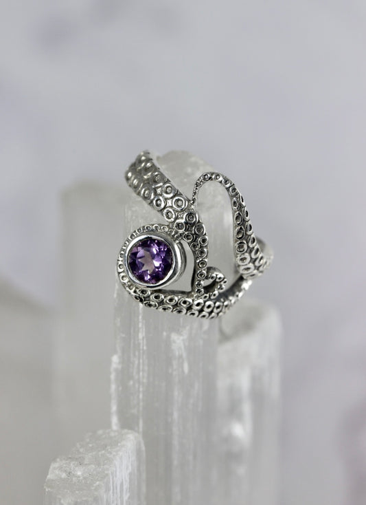 Amethyst Octopus Ring