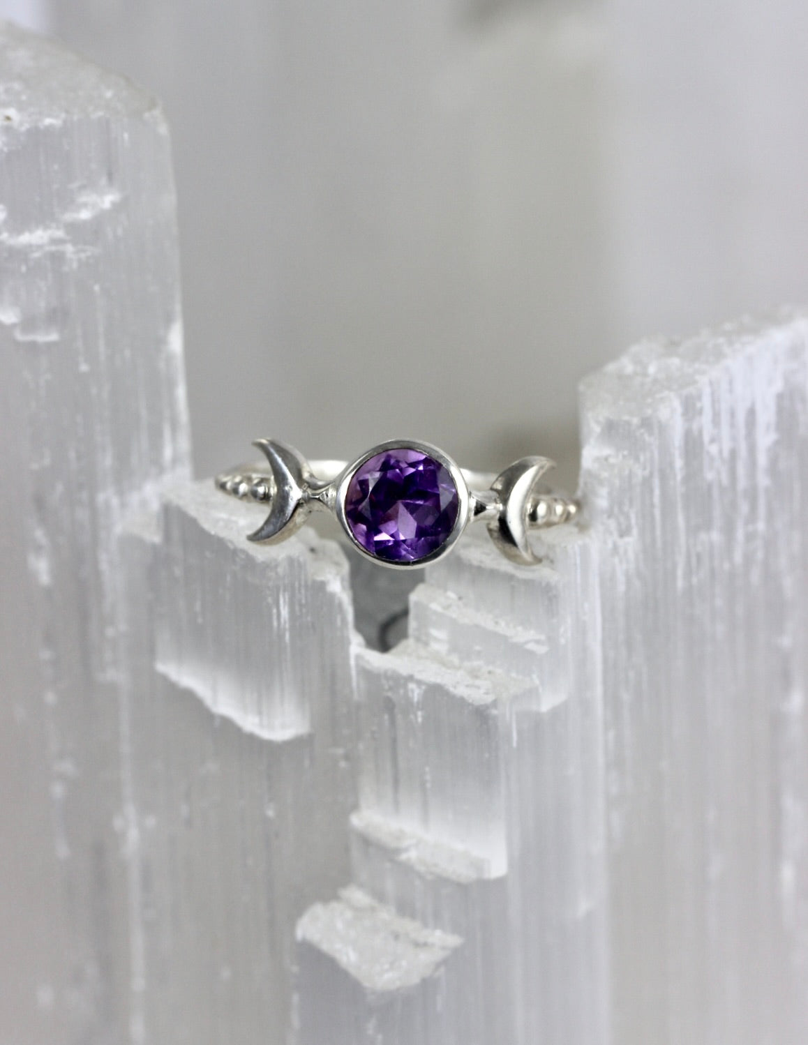 Triple Moon Crystal Rings