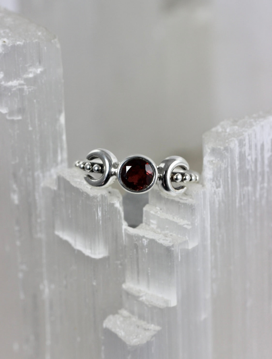 Triple Moon Crystal Rings