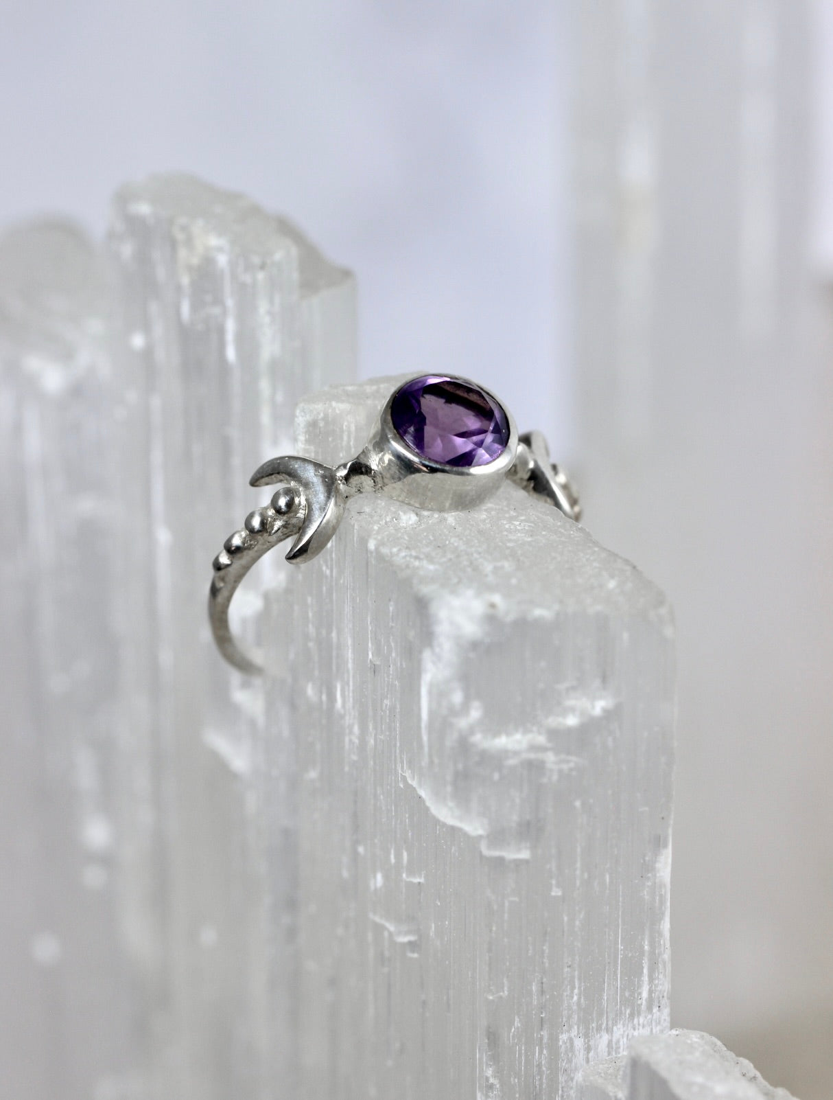 Triple Moon Crystal Rings