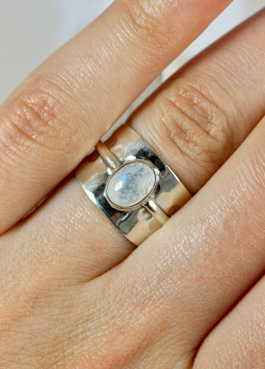 Rainbow Moonstone Chunky Ring