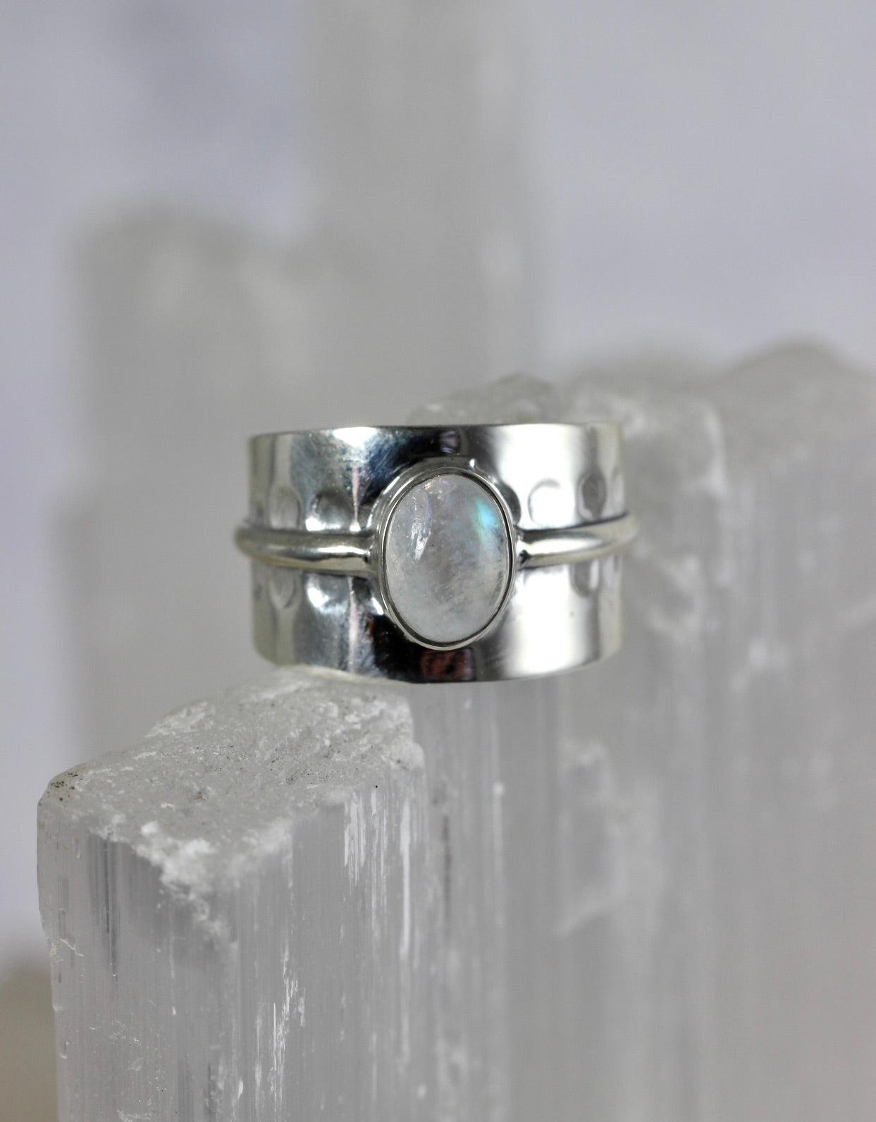 Rainbow Moonstone Chunky Ring