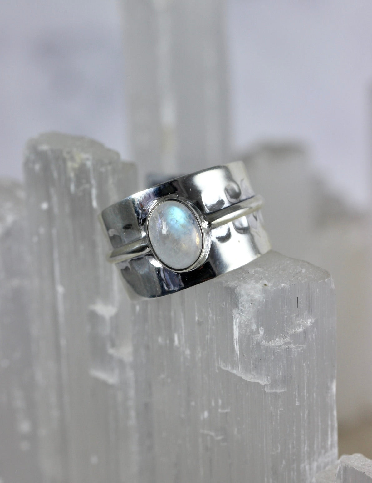 Rainbow Moonstone Chunky Ring
