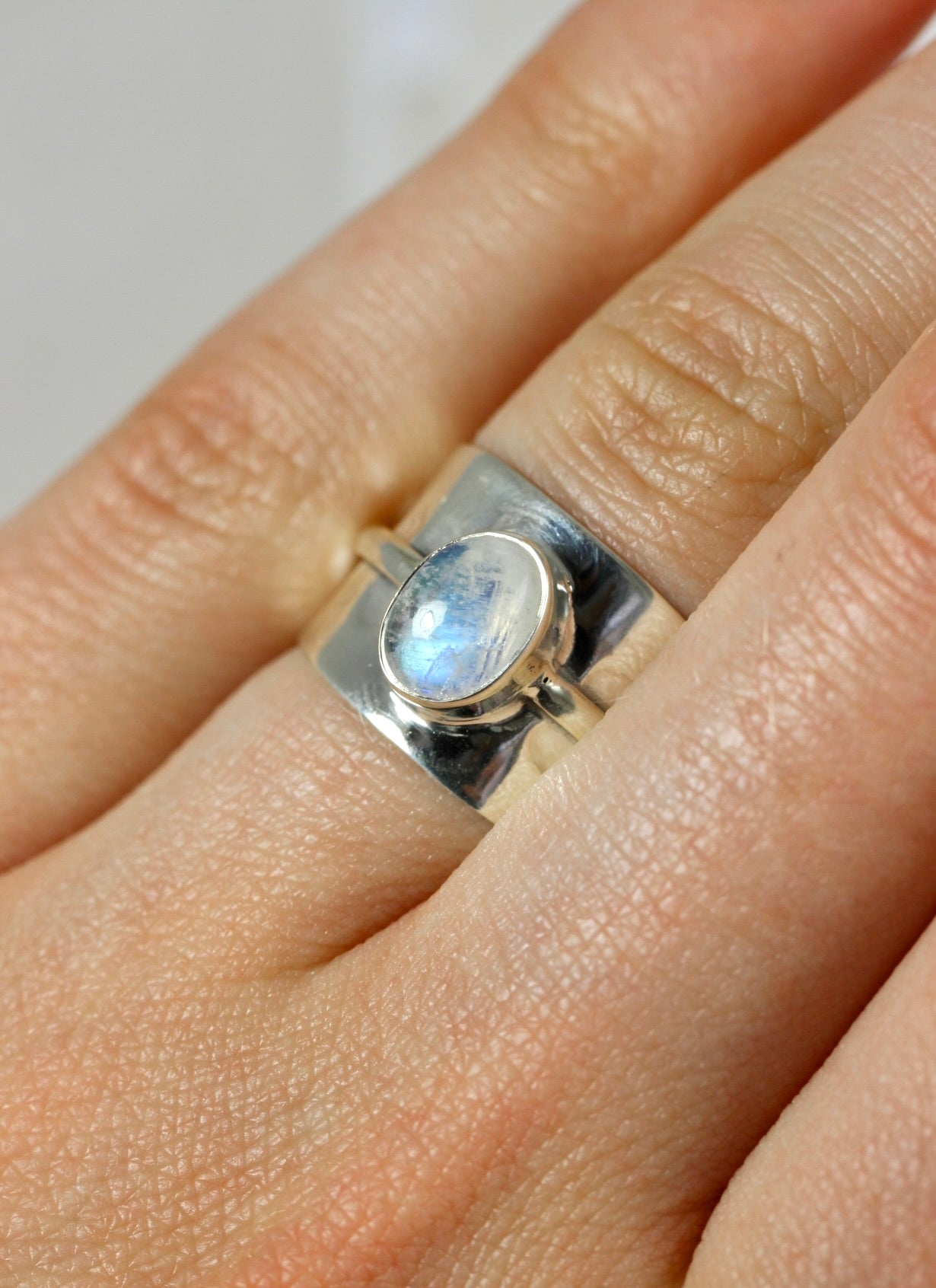 Rainbow Moonstone Chunky Ring