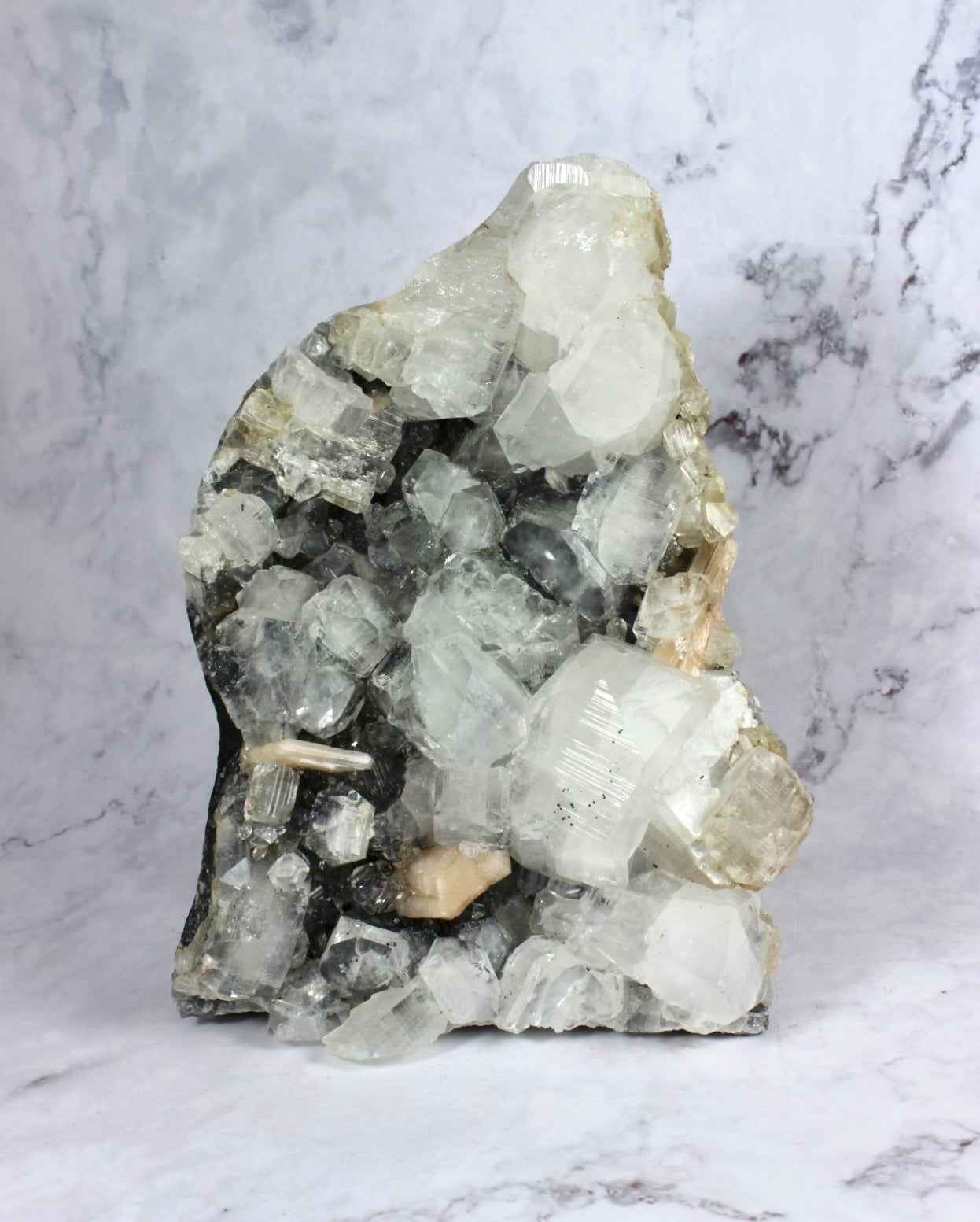 Black Chalcedony Apophyllite with Stilbite