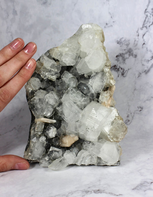 Black Chalcedony Apophyllite with Stilbite