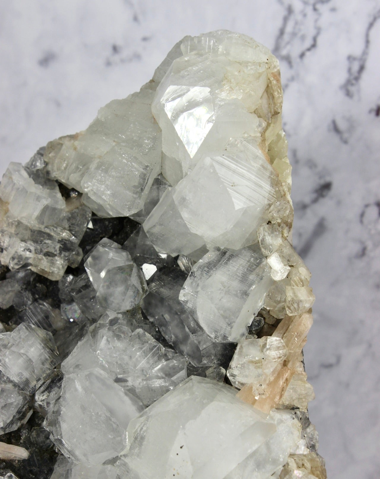 Black Chalcedony Apophyllite with Stilbite