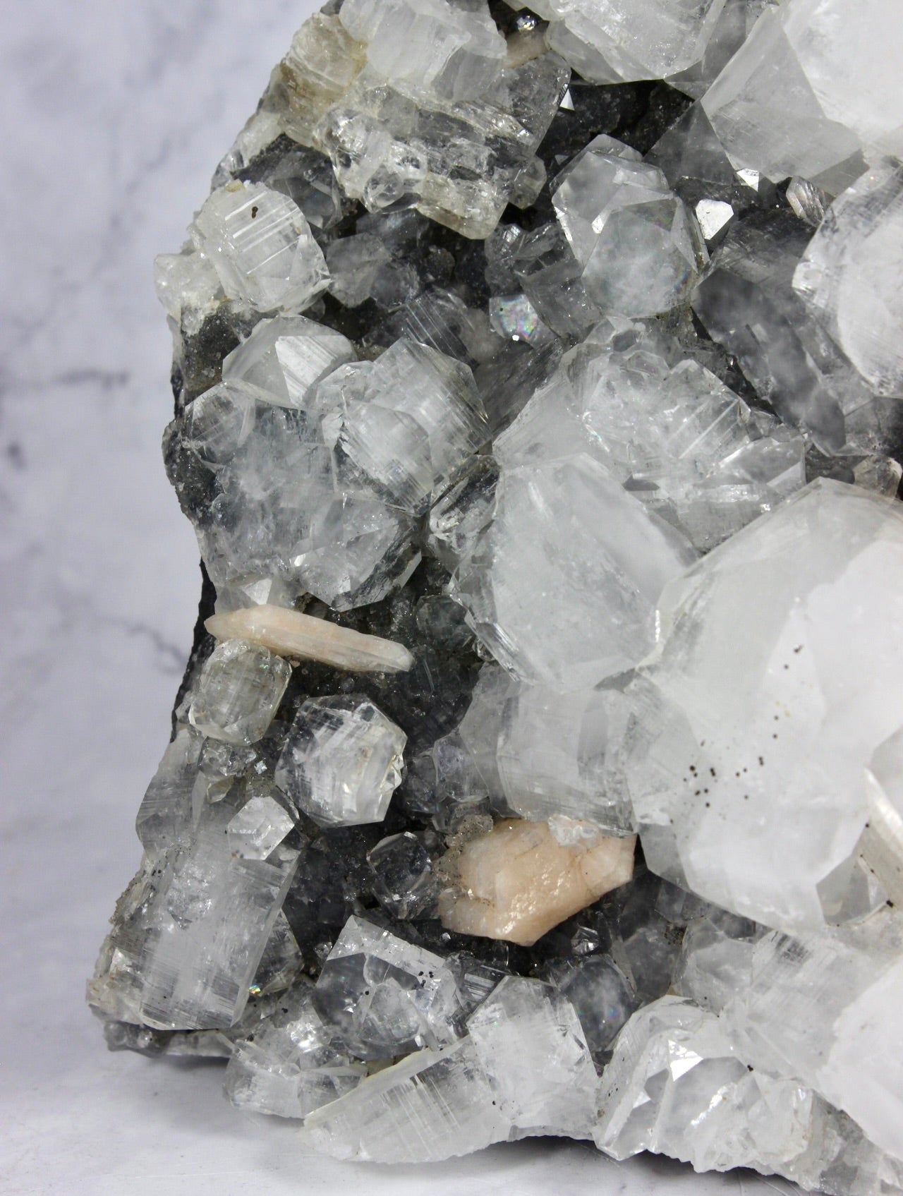 Black Chalcedony Apophyllite with Stilbite