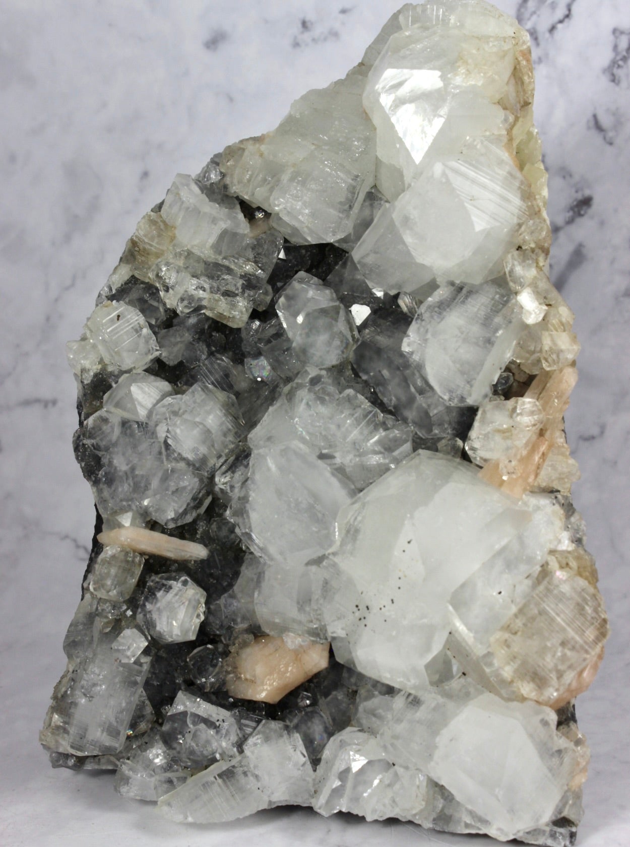 Black Chalcedony Apophyllite with Stilbite