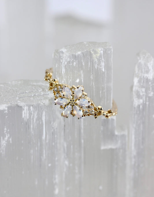 Cubic Zirconia Flower Rings