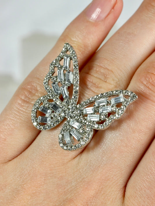 Cubic Zirconia Butterfly Costume Ring