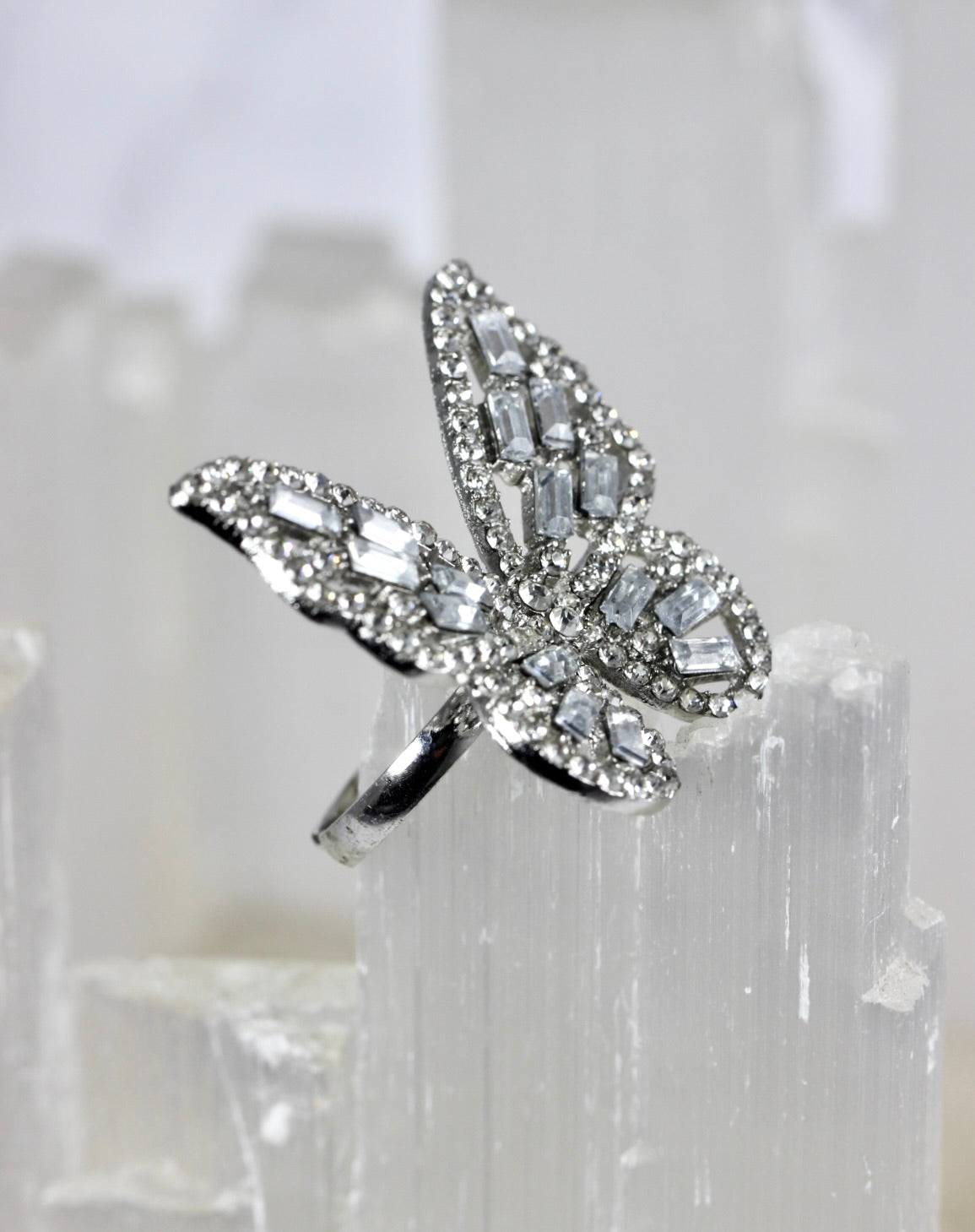 Cubic Zirconia Butterfly Costume Ring