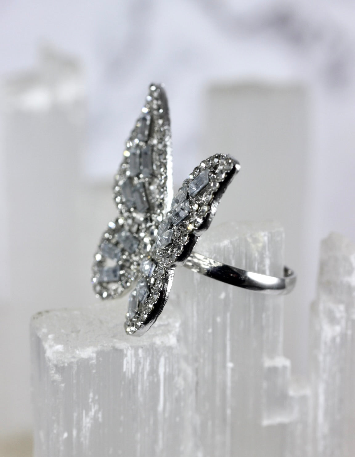 Cubic Zirconia Butterfly Costume Ring