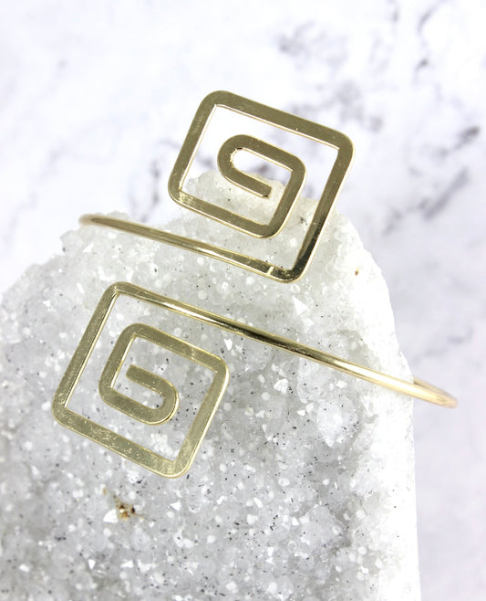 Geometric Spiral Arm Cuff