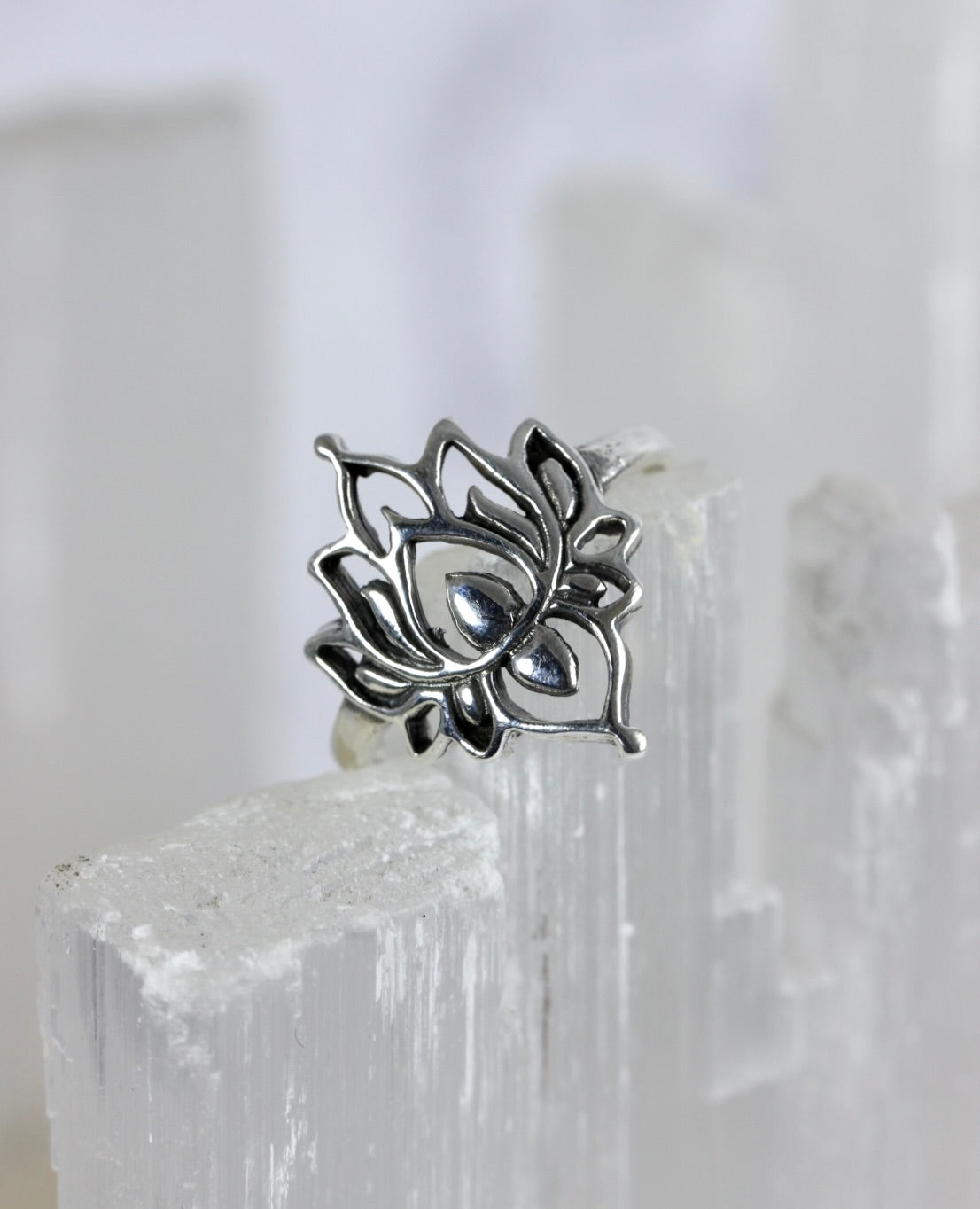 Lotus Flower Silver Ring