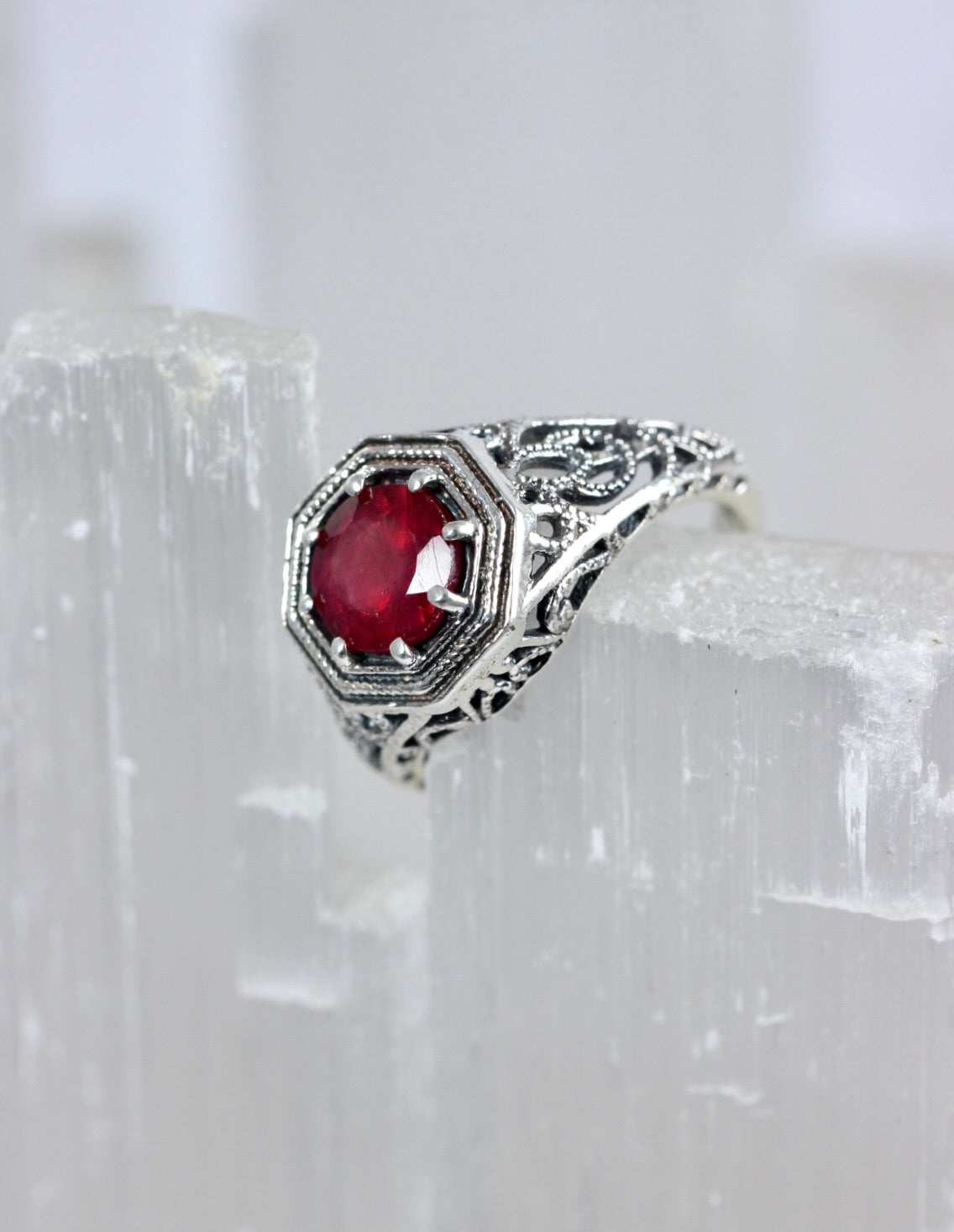 Ruby Filigree Ring