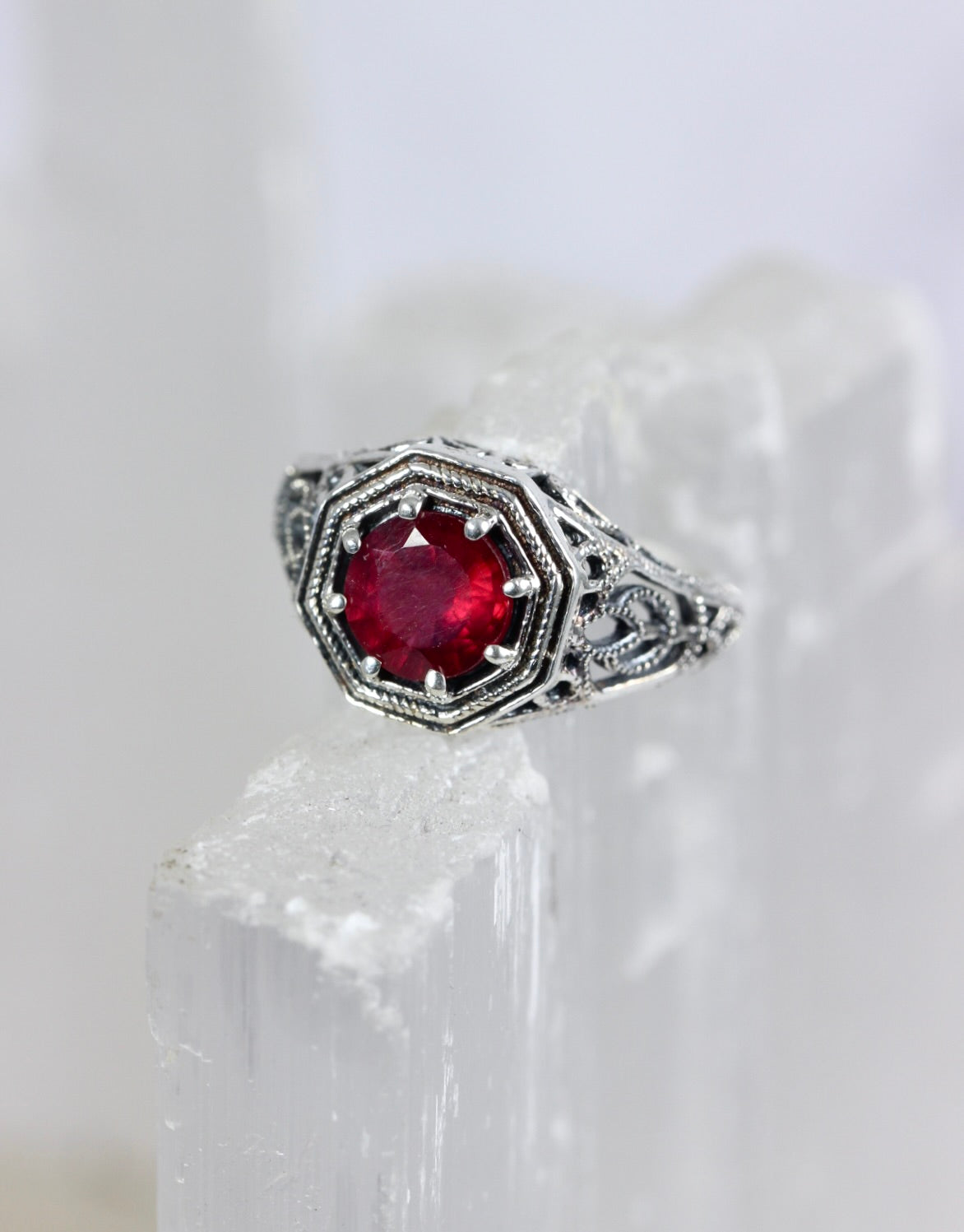 Ruby Filigree Ring
