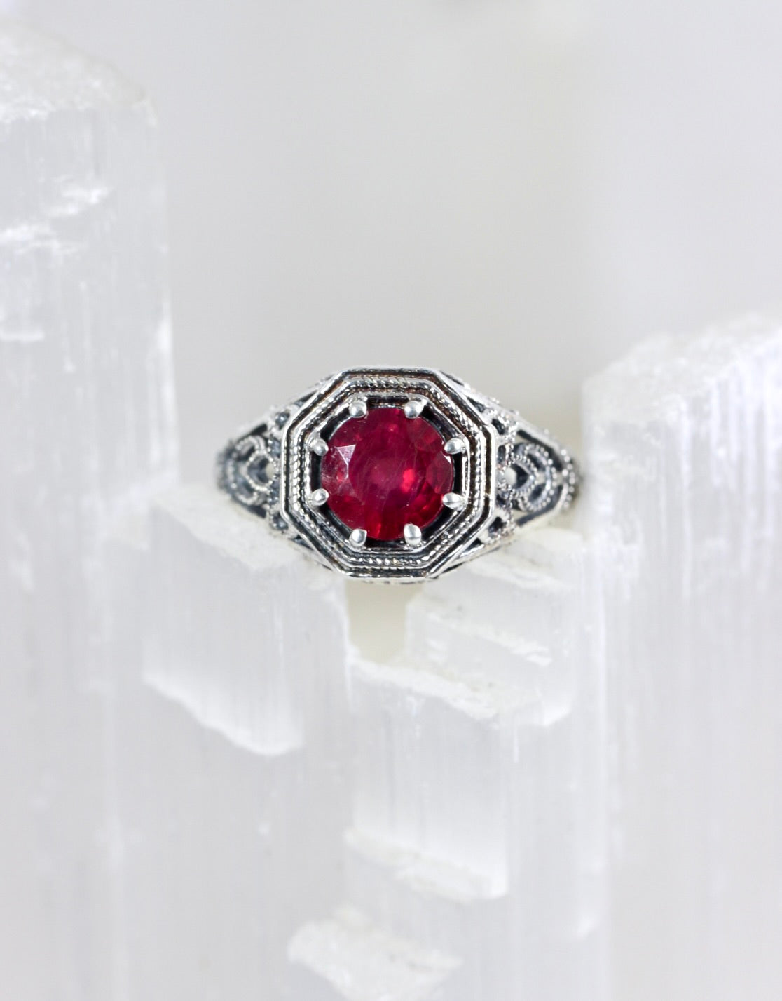 Ruby Filigree Ring