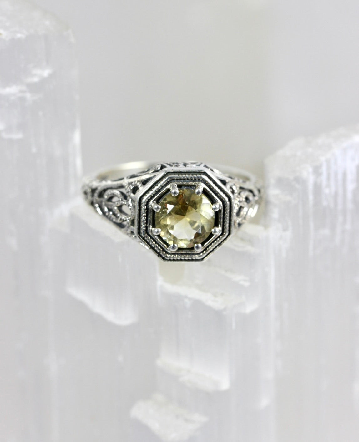 Citrine Filigree Ring