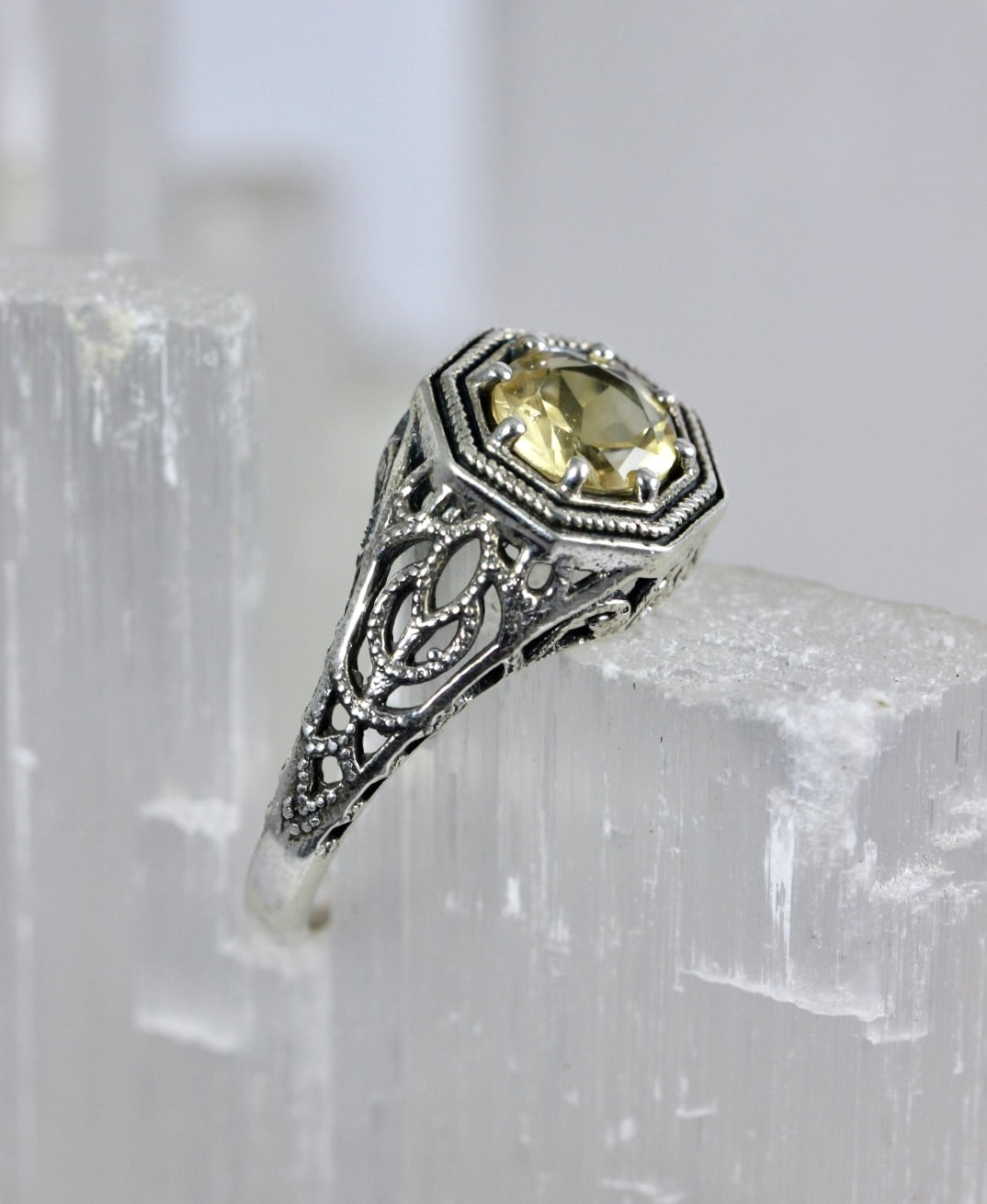 Citrine Filigree Ring