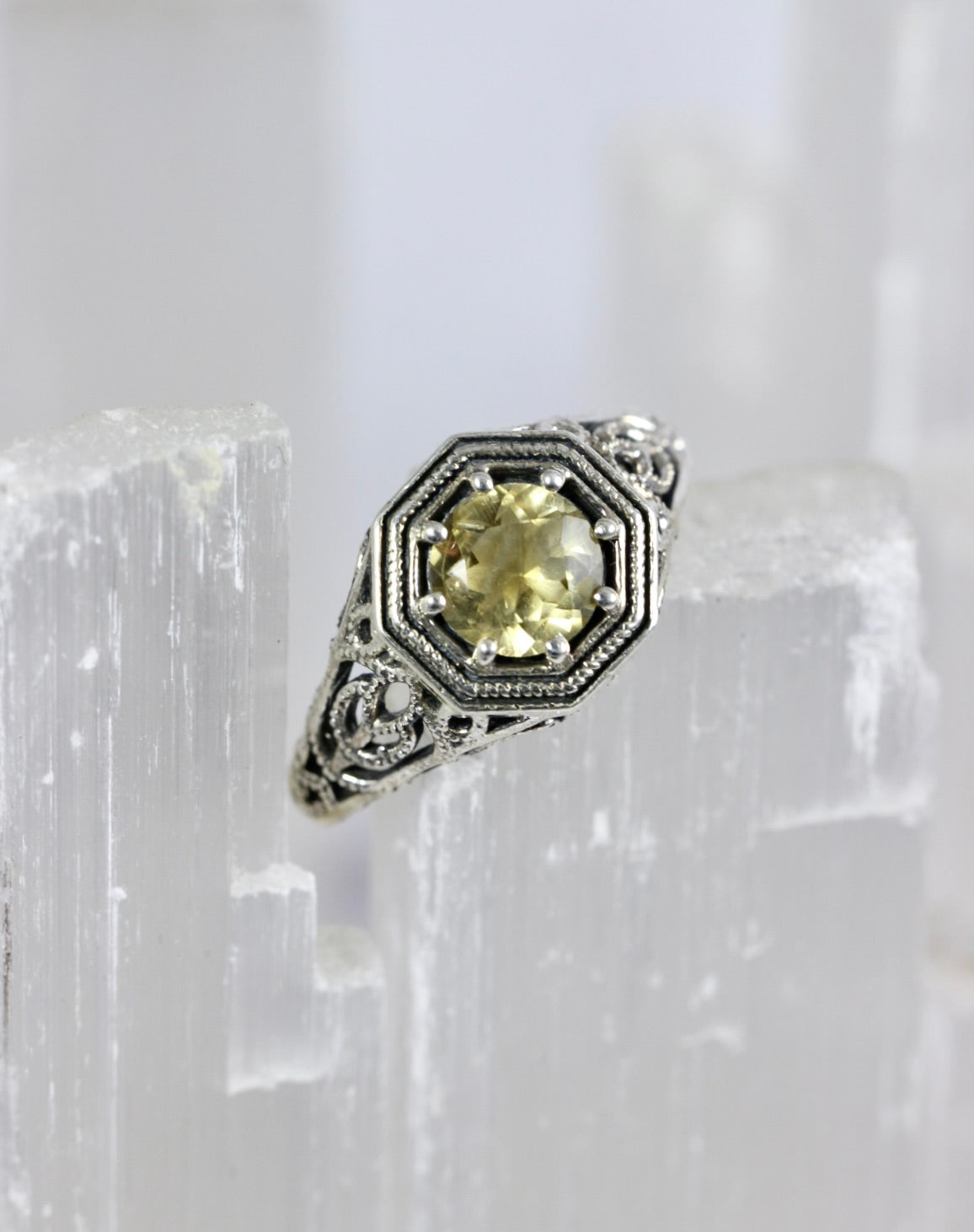Citrine Filigree Ring