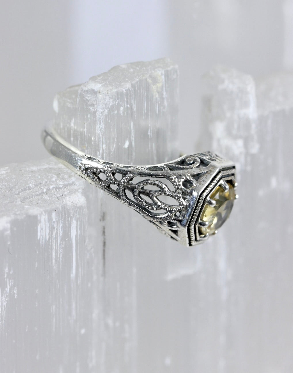 Citrine Filigree Ring
