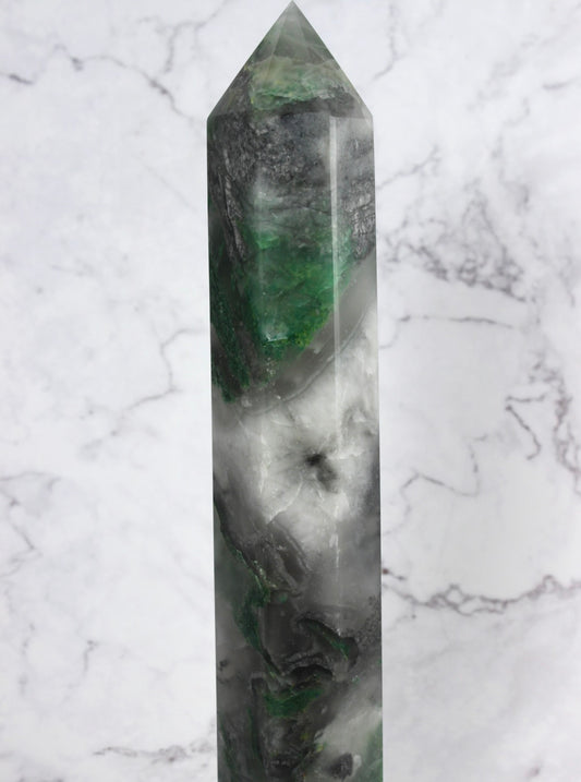 Moss Agate Obelisk