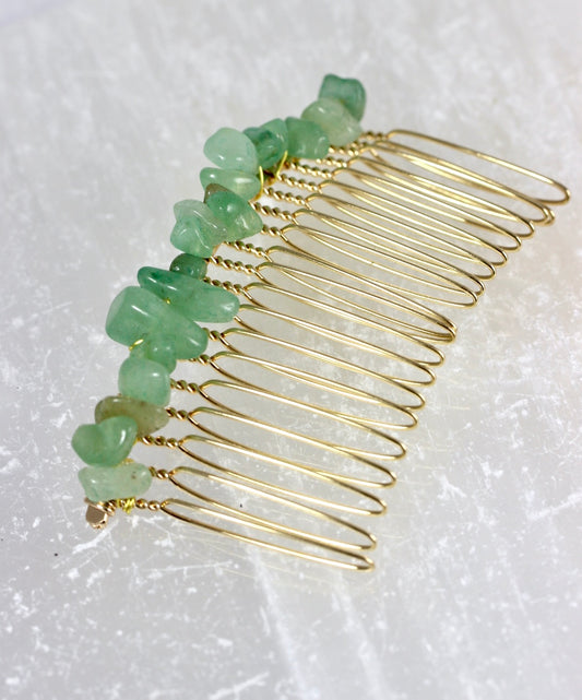 Gold Gemstone Hair Combs