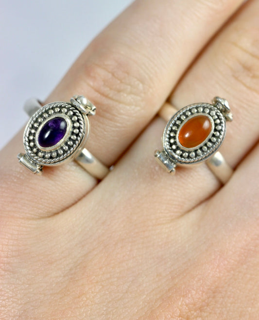 Gemstone Poison Rings