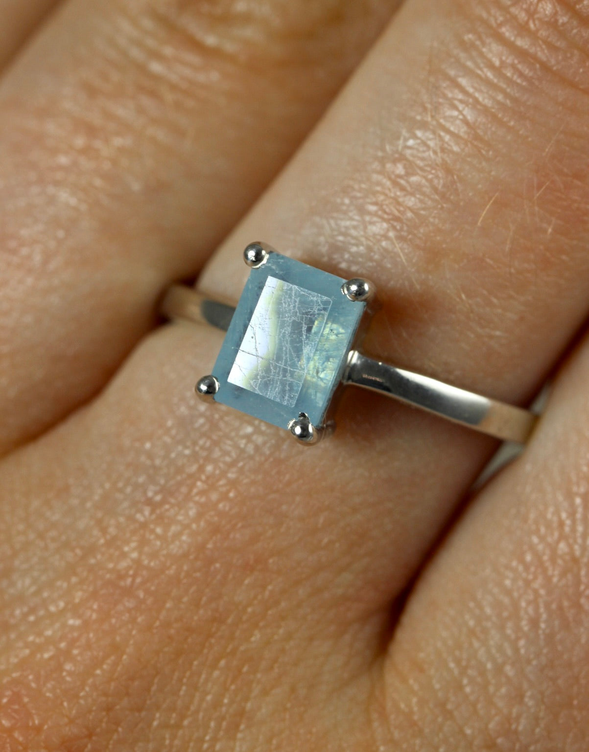 Aquamarine Emerald Cut Ring