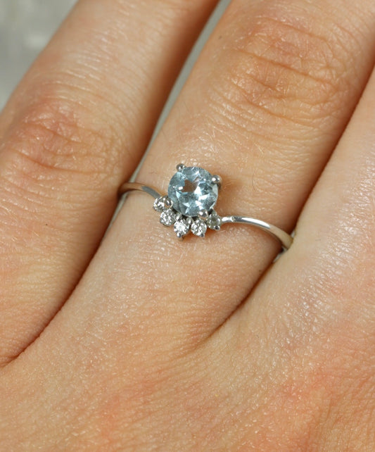 Blue Topaz Dainty Ring