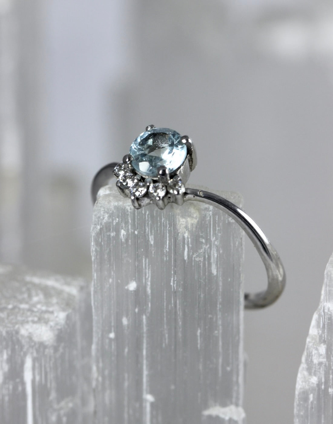 Blue Topaz Dainty Ring