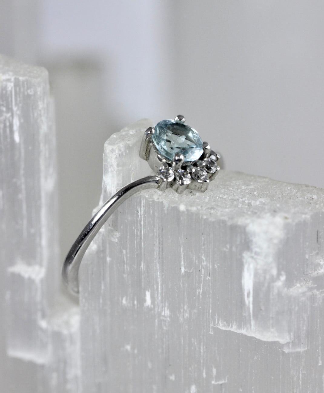 Blue Topaz Dainty Ring