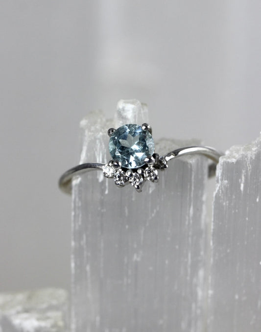Blue Topaz Dainty Ring