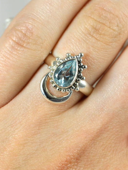 Blue Topaz Boho Ring