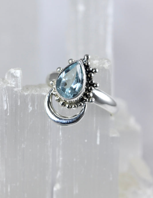 Blue Topaz Boho Ring