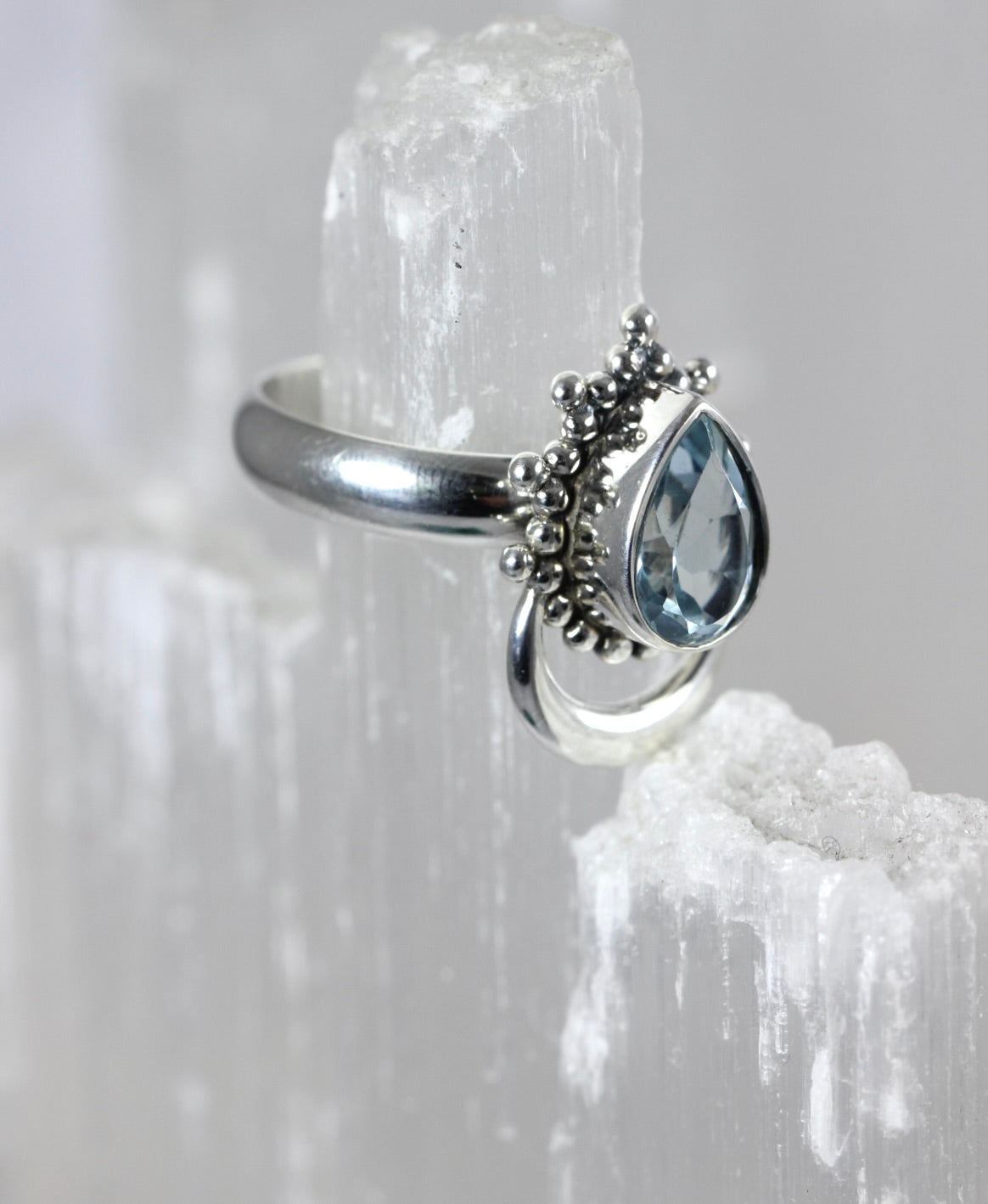 Blue Topaz Boho Ring