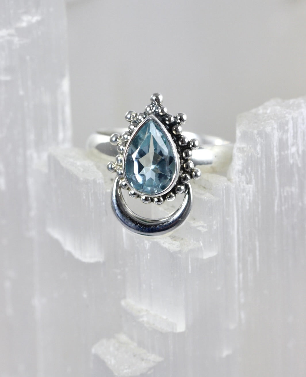 Blue Topaz Boho Ring