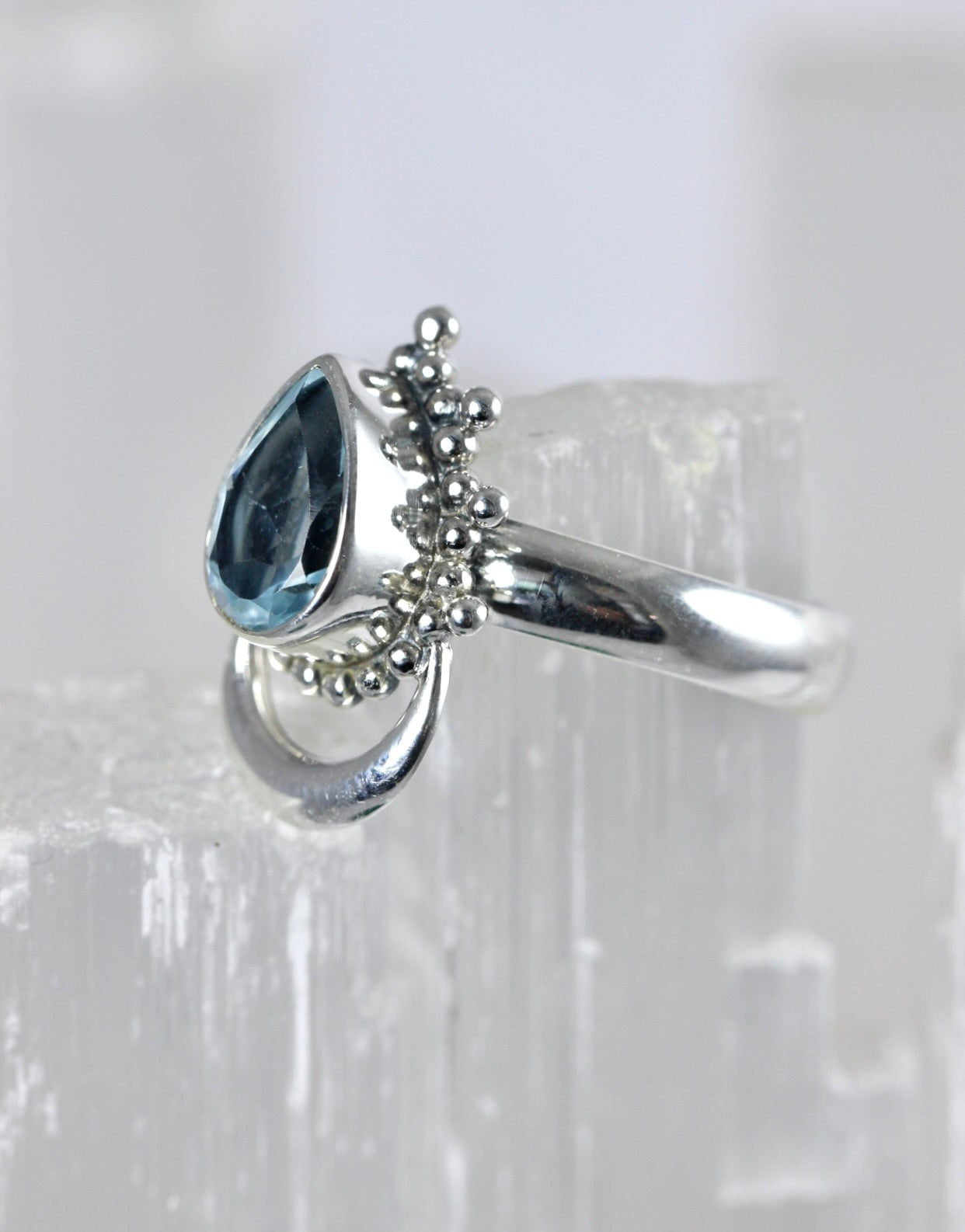 Blue Topaz Boho Ring