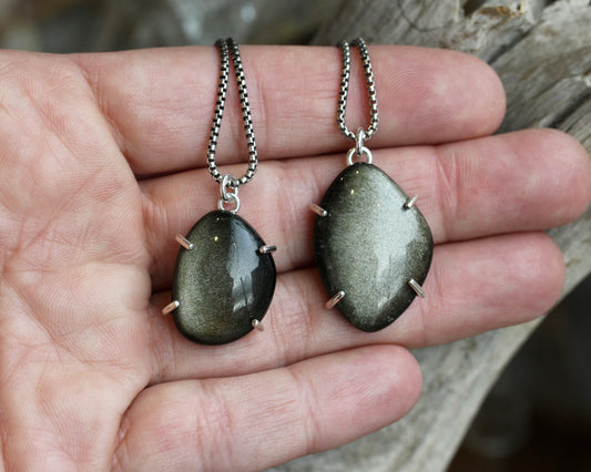 Gold Sheen Obsidian Necklaces