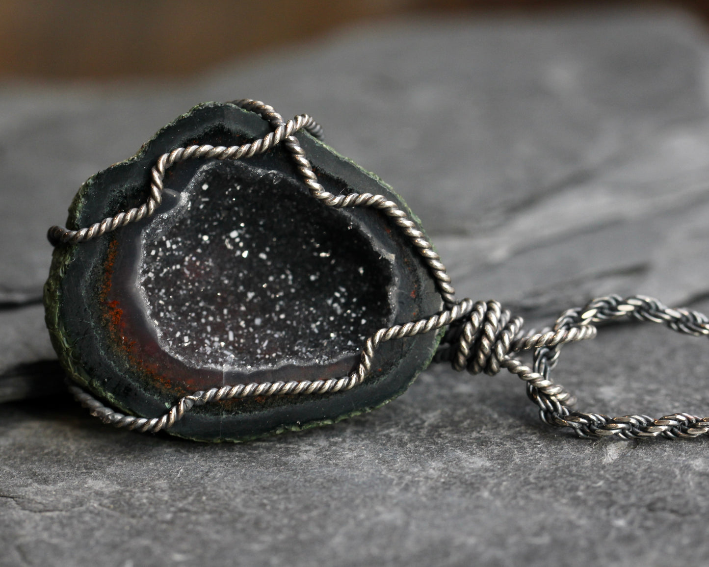 Tobasco Geode Pendant Necklace