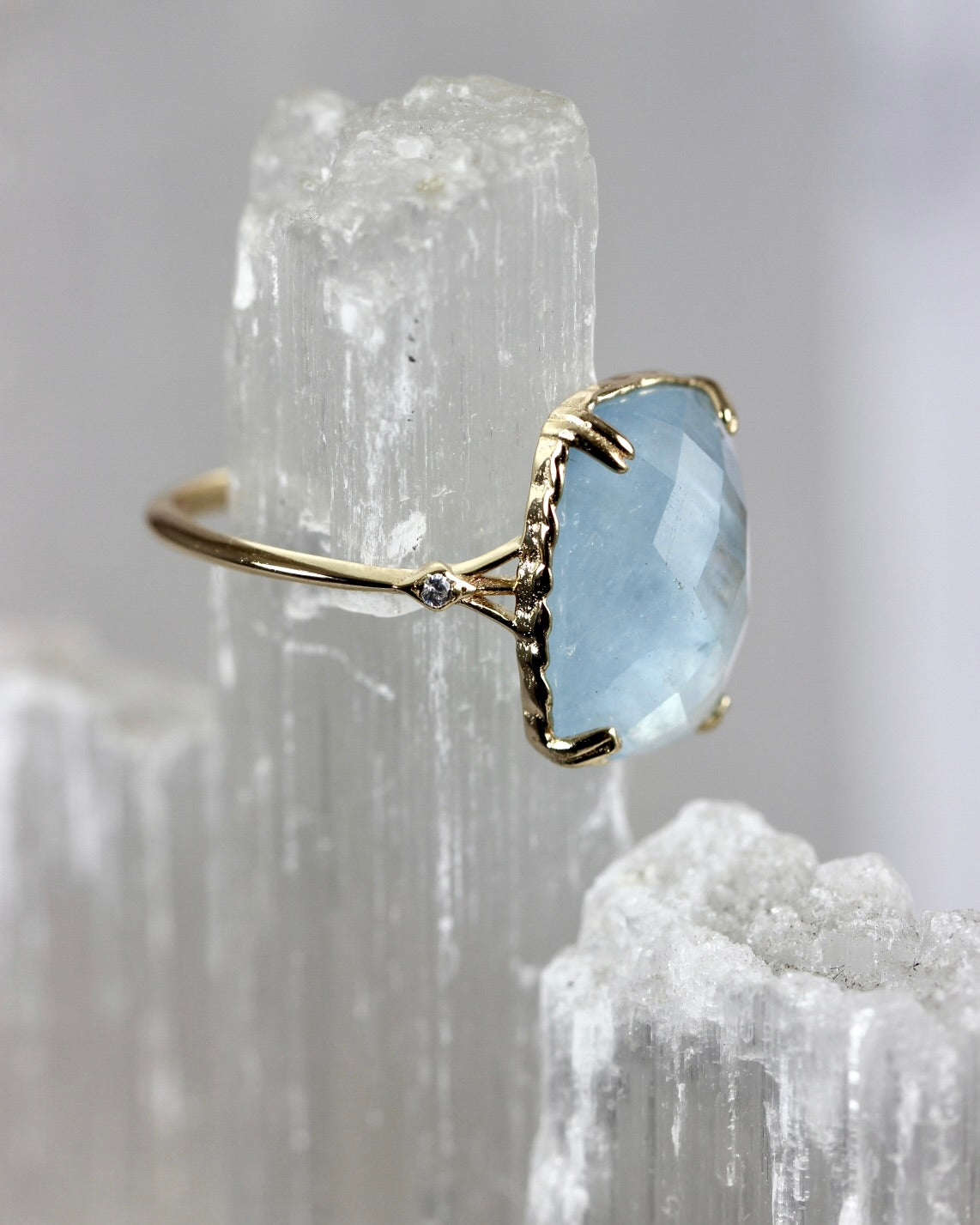 Aquamarine Gold Ring