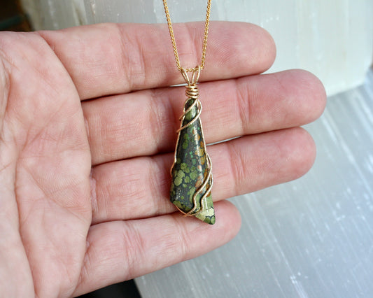 Earthy Turquoise Shard Pendant Necklace
